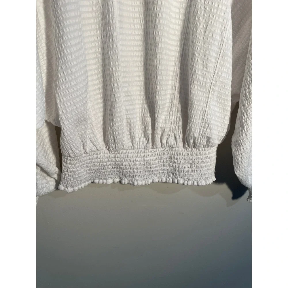 Anthropologie Rebecca Dolman Sleeve Top in White Peasant‎ Cottagecore Bohemian
